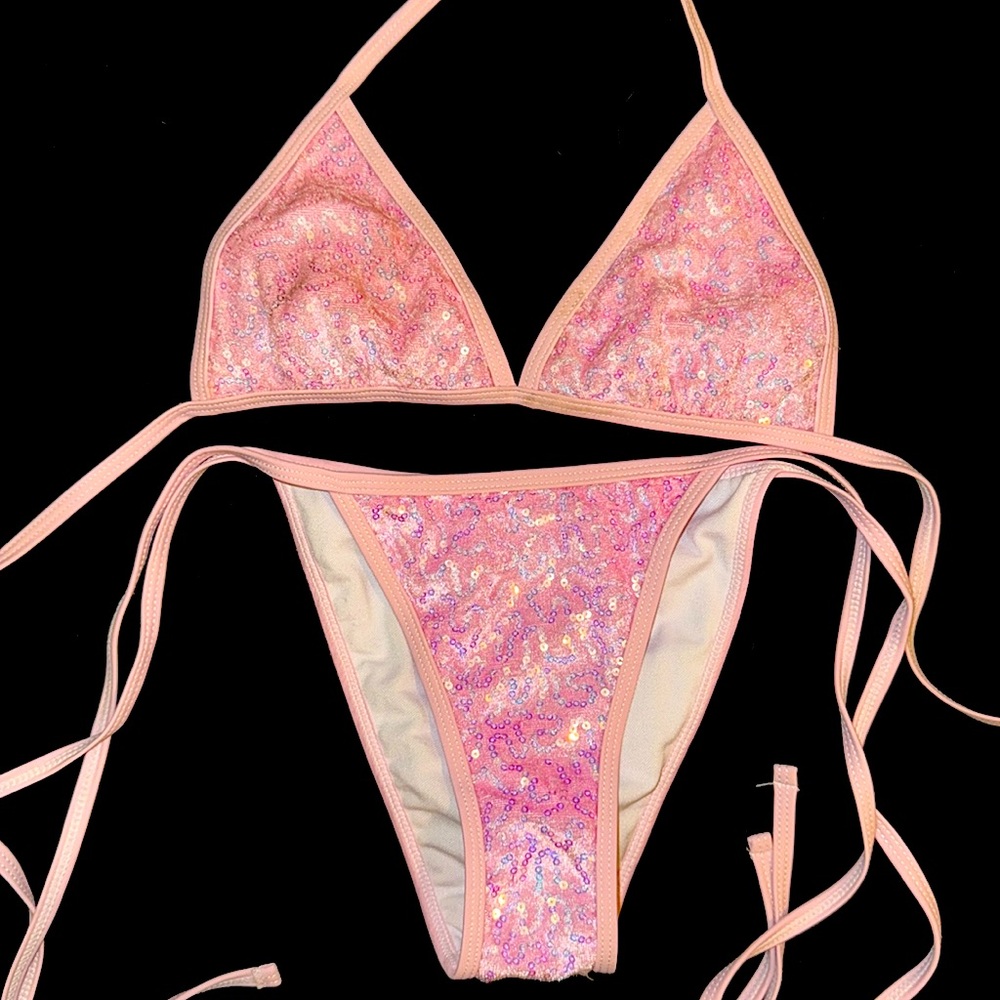 SPARKLE pink bikini swimsuit / RAVE GIRL FESTIVAL outfit